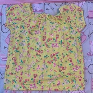 Yellow girls top with flowers